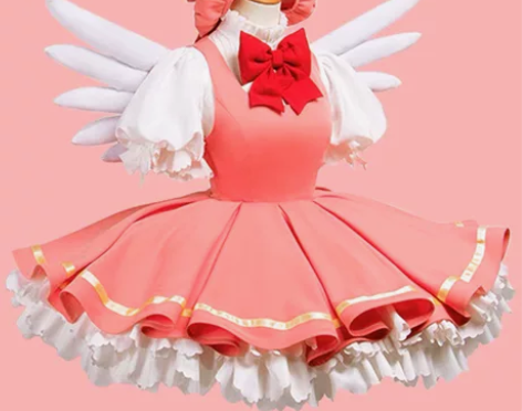 火花动漫魔卡少女樱cos服小樱cos红白战...