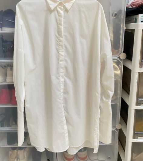 ski长款白衬衫裙设计感袖子内搭 S码 袖...