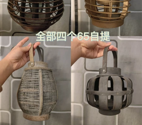 自提古风道具 风灯手提灯 竹编提篮花篮 复...