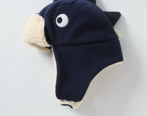 伊米伦婴儿帽子秋冬保暖男童护耳飞行帽新款鲨...