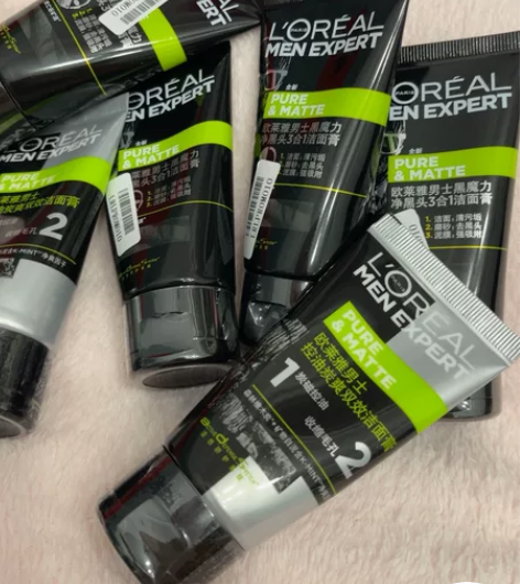 欧莱雅男士黑魔力净黑头3合1洁面膏50ml...