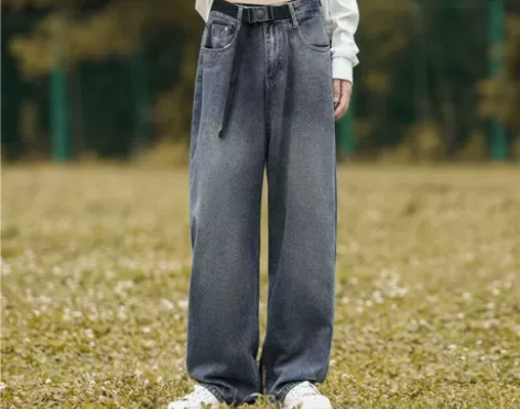 高街复古水洗牛仔裤子男士ins潮牌慵懒嘻哈...