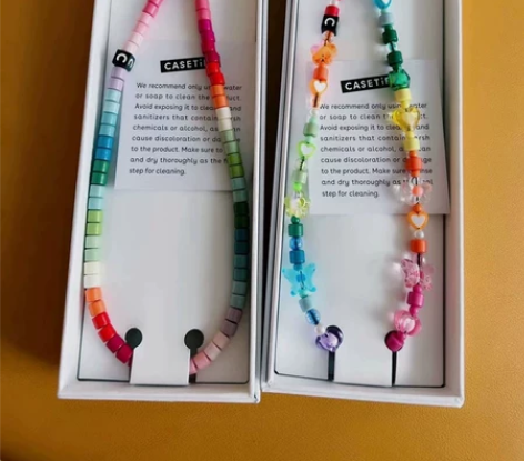 Casetify手机挂绳短链糖果色串珠创意...