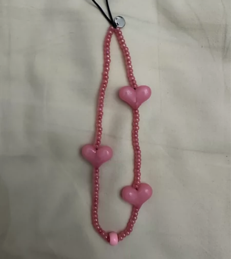 粉色爱心手机挂绳，9新。半柠饰物家～ 感兴...