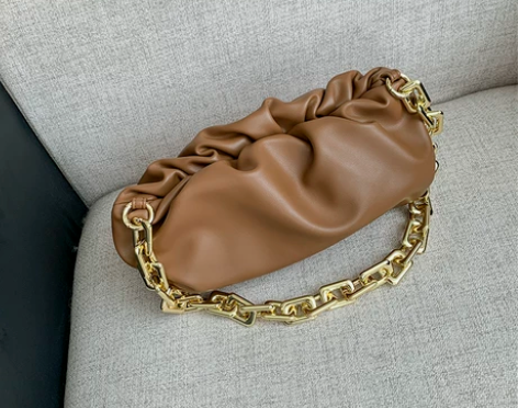 仅拆 无牌子粗链条包云朵包手提单肩腋下包包...