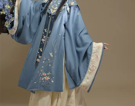 桔屿汉服女原创明制云肩【樱花赋】立领长袄中...