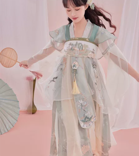 七月夕国风汉服 采薇 对襟短衫吊带齐胸裙 ...