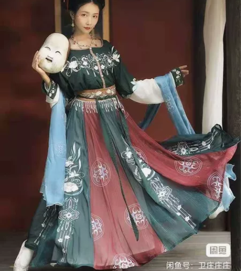 耀春原创汉服女正品花瑶归唐制坦领三件套中国...