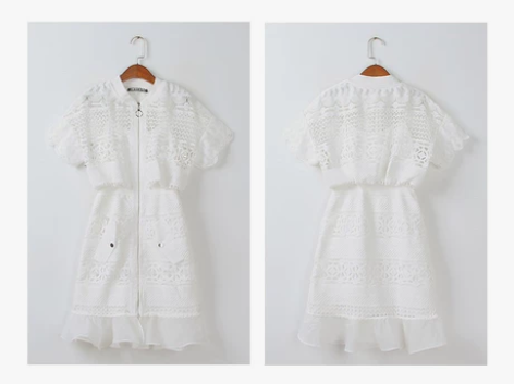 高腰a字裙女2021夏季新款白色收腰显瘦气...