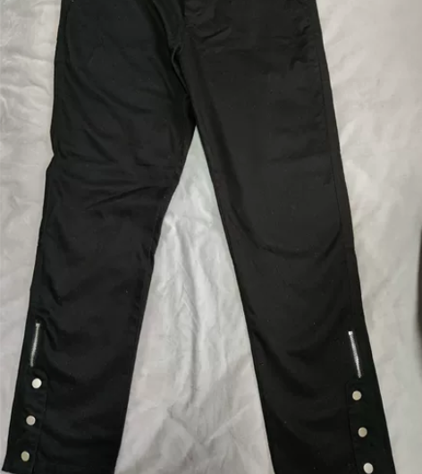 B.X潮牌 美式黑色脚口拉链直筒休闲长裤男...