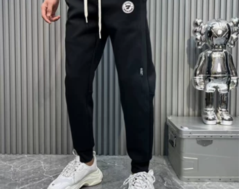 高品质螺纹束脚卫裤男刺绣运动裤春秋新款韩版...