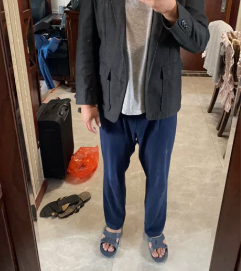 日本商场专柜购入，男休闲通勤西服XL码，深...