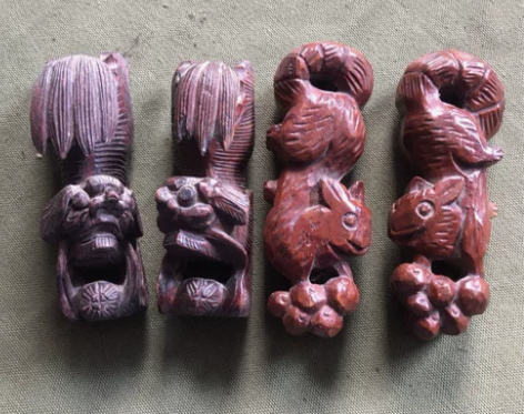 两对木雕动物 便宜出 49.8元包邮