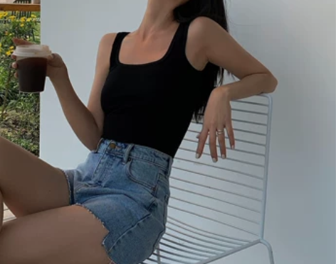 HUYIFAN黑色针织吊带背心女外穿夏季新...
