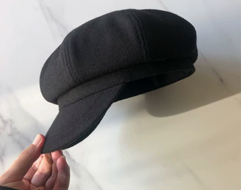 网红款八角帽子贝雷帽女秋冬天冬季韩版百搭英...