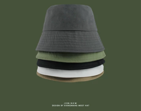 【狂欢价】日系小众纯色渔夫帽女全棉宽檐盆帽...