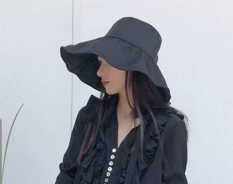 网红荷叶边渔夫帽女士韩版ins百搭日系夏季...