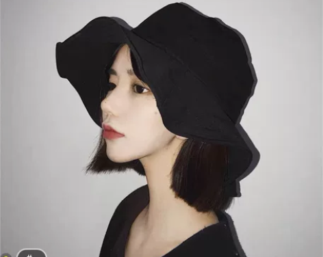 日韩复古百搭波浪边渔夫帽男女休闲夏季出游文...