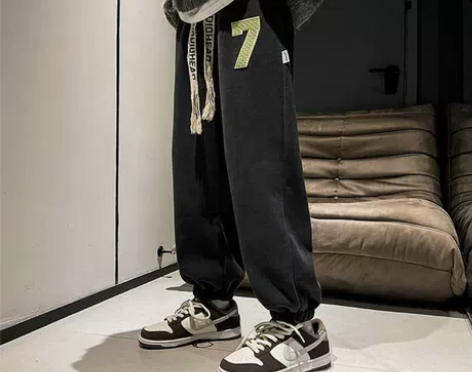 裤子加绒 加厚裤子原创高街美式男设计感小众...