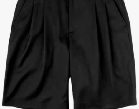 三零六工作室男生西裤短裤垂感纯色百搭简约宽...