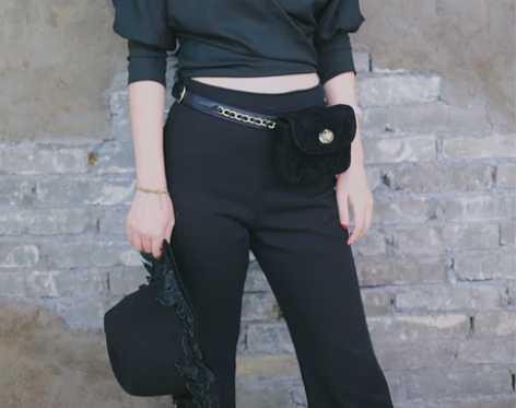 新款裤复古高腰显瘦垂感气质长裤 裤子高级质...