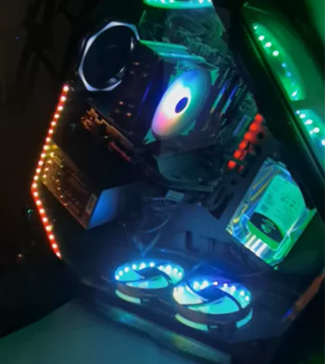 异形机箱,带6把argb风扇,灯带,带遥控...