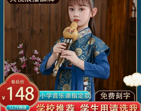 七孔紫竹葫芦丝C调小学生成人降b调儿童葫芦...