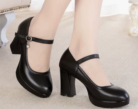 中老年旗袍模特走秀鞋防水台高跟女鞋子厚底粗...