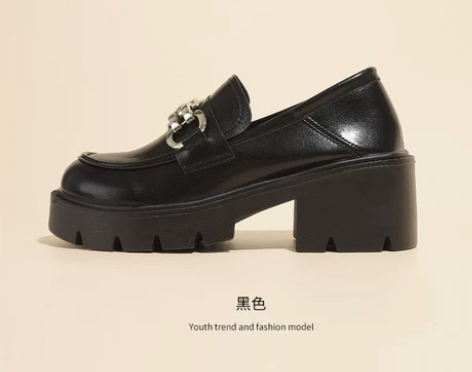 小皮鞋女2022新款英伦小众厚底复古玛丽珍...