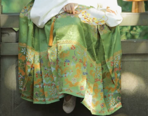 兰若庭 汉服 妆花马面 秋香绿 M码 全新...