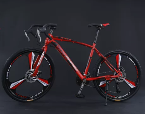 变速自行车男弯把公路车超快超轻竞速破风实心...