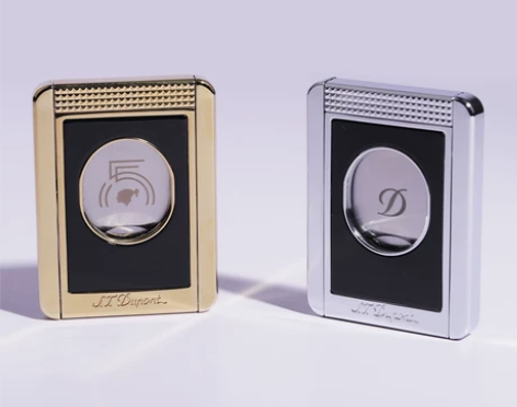 全新*都彭钻石菱角银黑色可翻转托架雪茄剪刀...