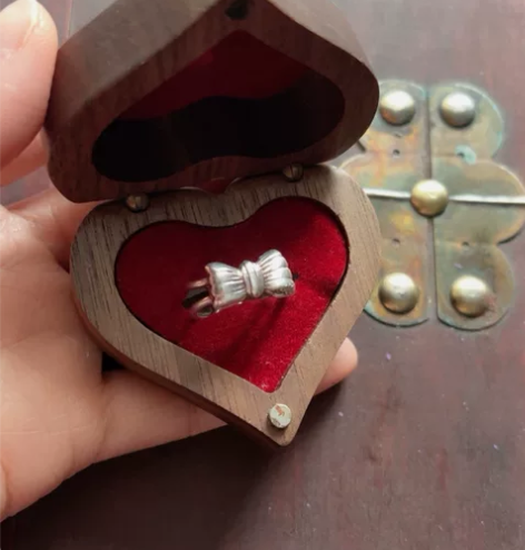 Vintage 欧洲回流古董银 蝴蝶结戒指...