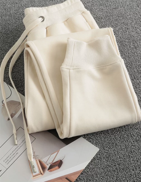 休闲裤女 女裤休闲裤杏色运动裤女 2022...