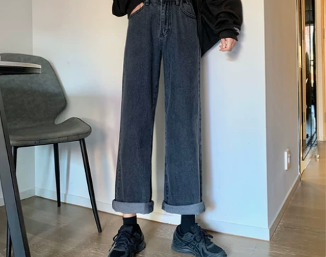 秋季2022新款高腰显瘦老爹裤阔腿拖地长裤...