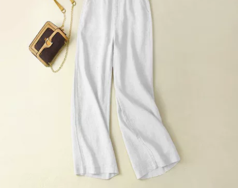 文艺复古棉麻裤女夏亚麻阔腿裤女长裤高腰直筒...