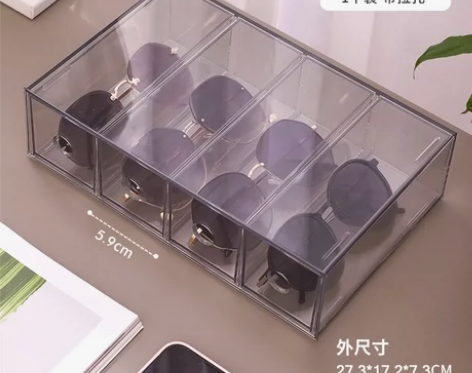 网红多格眼镜收纳盒透明亚克力隐形眼镜… 感...