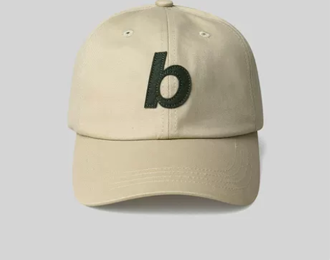 GOODBAI字母b贴布绣可调节弯檐棒球帽...