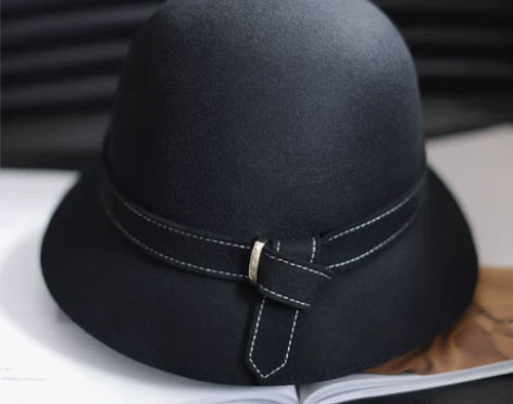 枥野帽子女秋冬百搭渔夫帽圆脸日系羊毛礼帽秋...