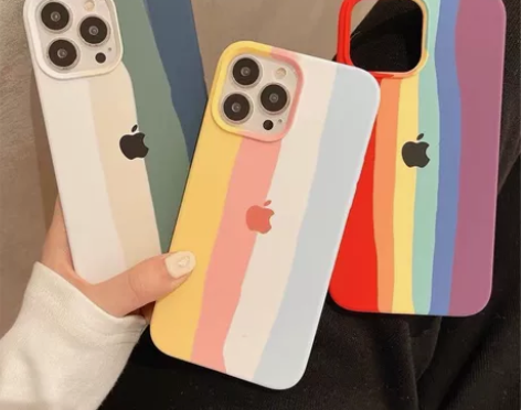 iPhone全系列ins液态彩虹硅胶手机壳...