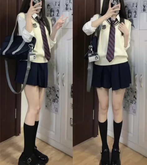 实拍 自然卷2022新款玛丽珍鞋日系jk软...