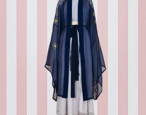 清冷风直裾单衣大袖衫魏晋汉服改良演出服现货...