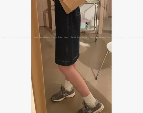 Lune 牛仔半身裙女2022年秋季新款高...