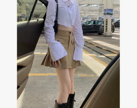 百褶半身裙女2021年夏季新款韩版高腰百搭...