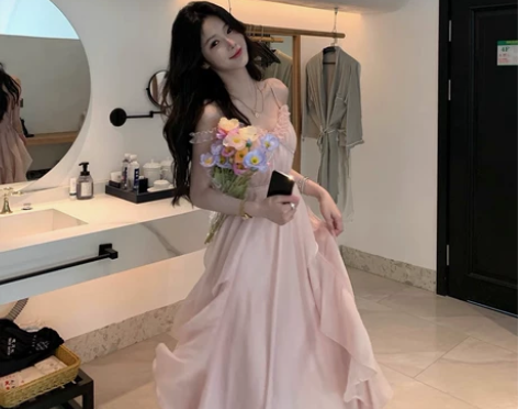 JMSHOP 桃乐丝花园 设计感小众花边裙...