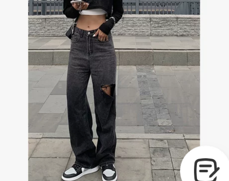 FERNWANG 酷酷辣妹 破洞牛仔裤女2...
