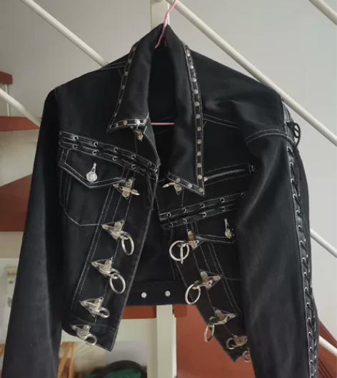 重金属牛仔外套 摇滚女款 也很适合演出和日...