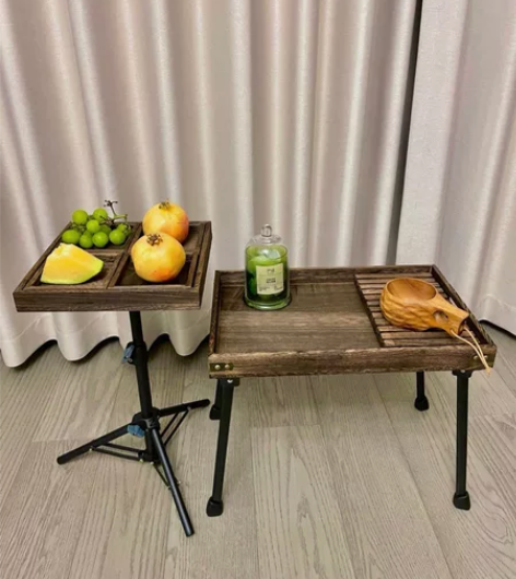 露营茶桌/DIY户外桌/日式复古烧桐茶桌/...