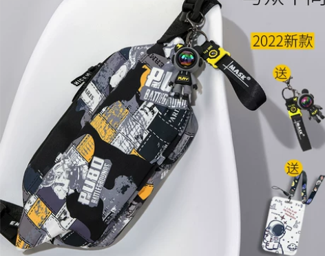 新款潮牌胸包时尚潮流单肩包男休闲小背包挎包...