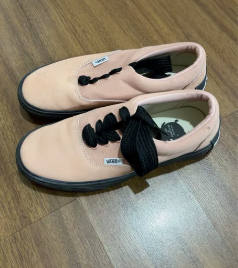 vans粉色帆布鞋 几乎全新，只穿过一次 ...